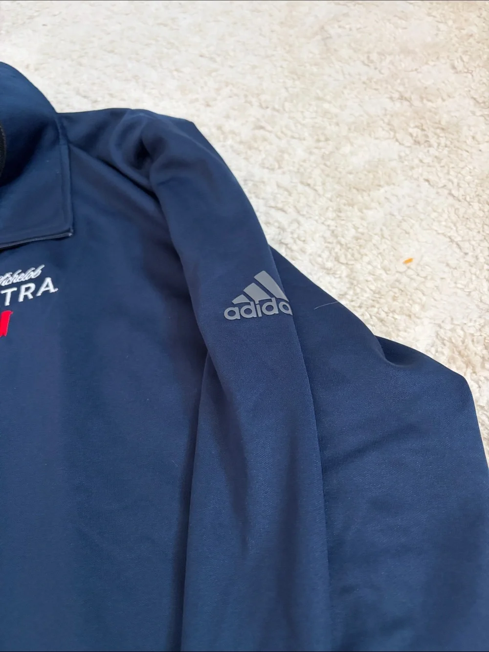 adidas Navy Long Sleeve Pullover with Logo